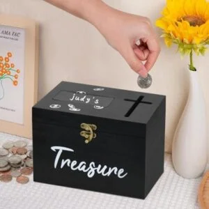 decorative piggy bank wooden money saving box