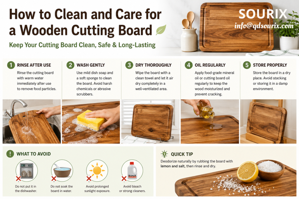 How to Clean and Care for a Wooden Cutting Board 845c6698ef90eda0e5d5fd89a4613aaa