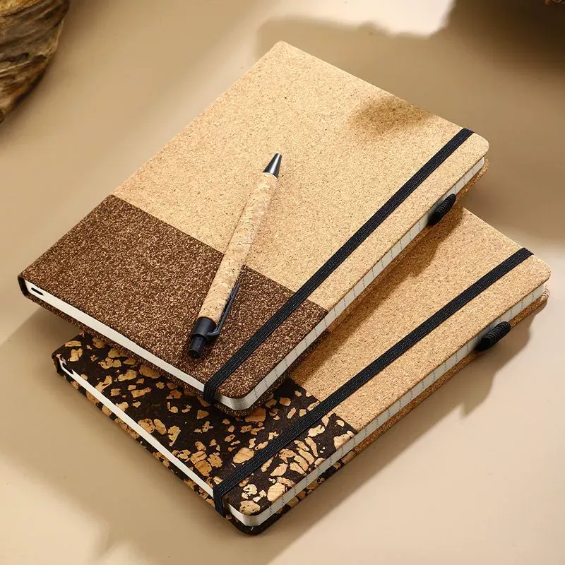 Custom cork notebook with elastic band Custom cork notebook with elastic band